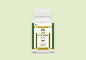 vedic Single Herbs Aloe Vera capsules for digestion, detoxification, weight loss, and improved immunity.